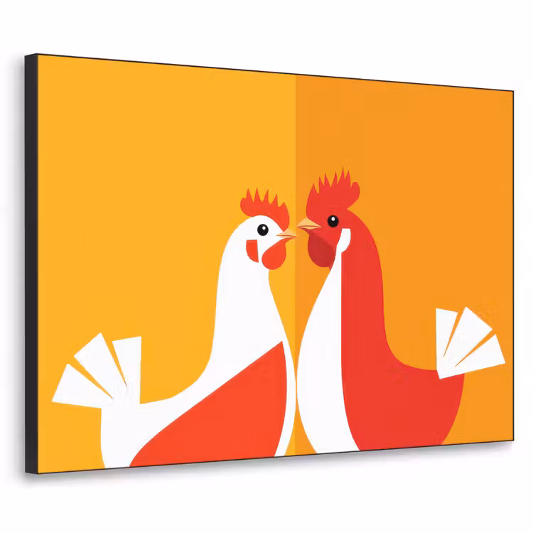 Art Frame - Kippen - Oranje - Vlakken — 1