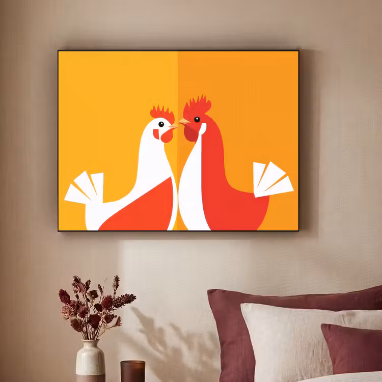 Art Frame - Kippen - Oranje - Vlakken — 3