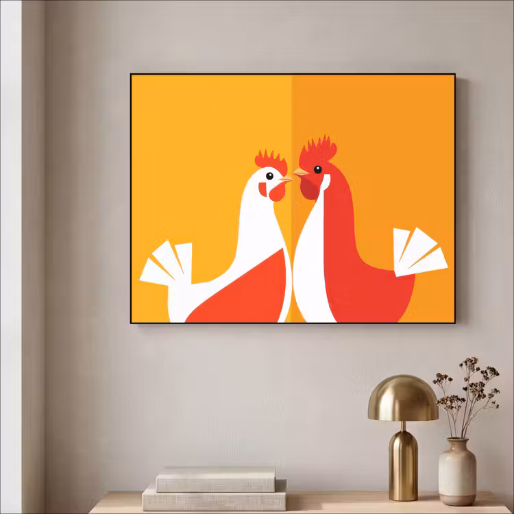 Art Frame - Kippen - Oranje - Vlakken — 5