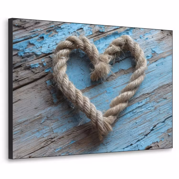 Art Frame - Hart - Touw - Hout - Rustiek — 1