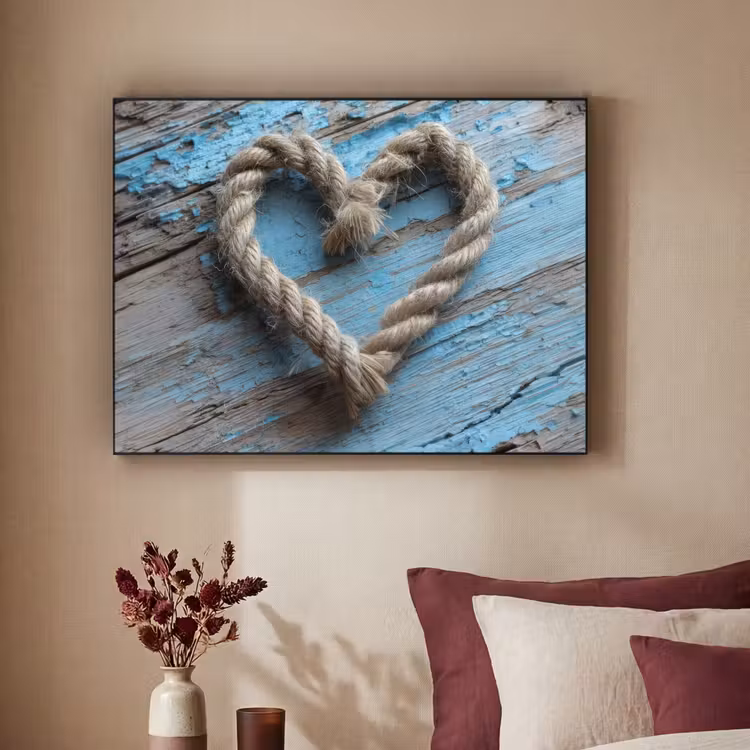Art Frame - Hart - Touw - Hout - Rustiek — 3