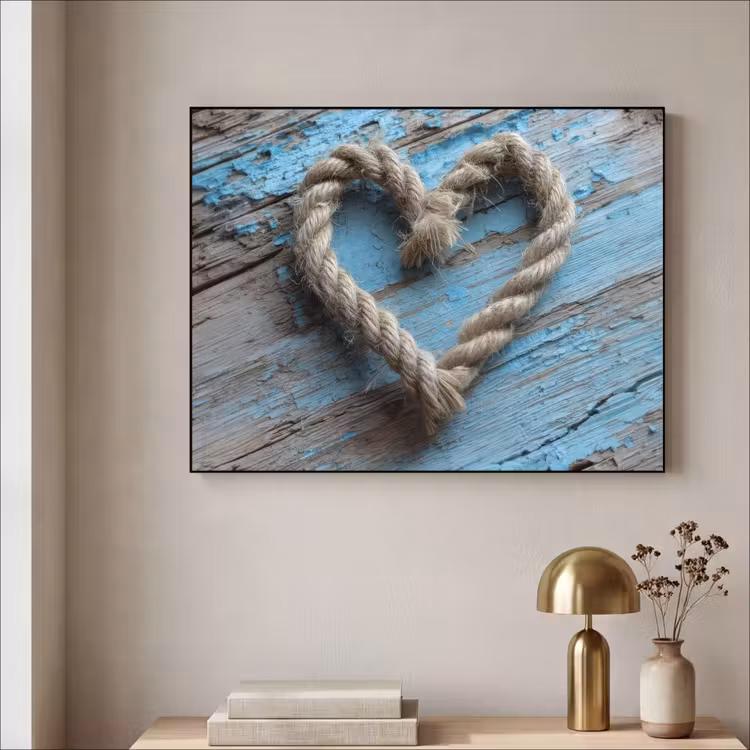 Art Frame - Hart - Touw - Hout - Rustiek — 5