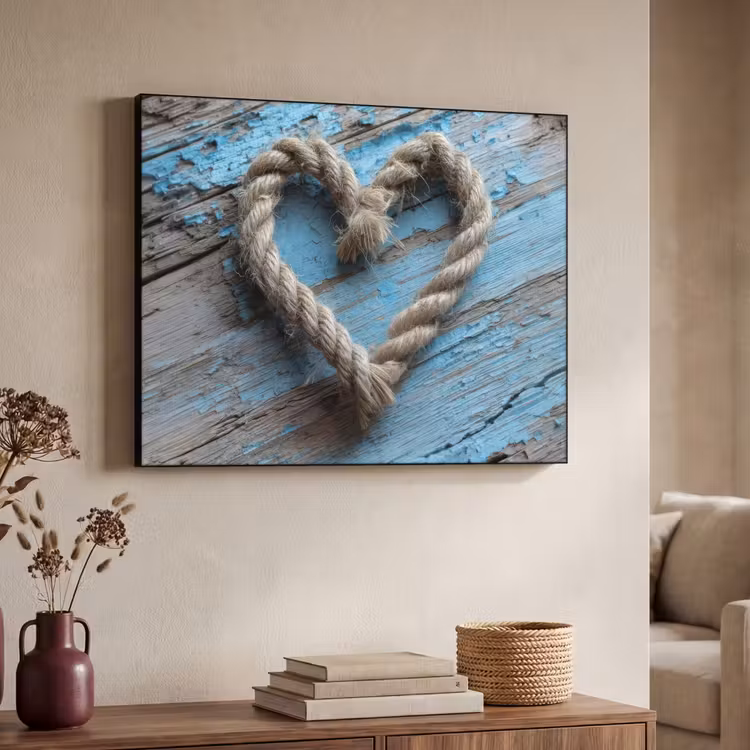Art Frame - Hart - Touw - Hout - Rustiek — 7