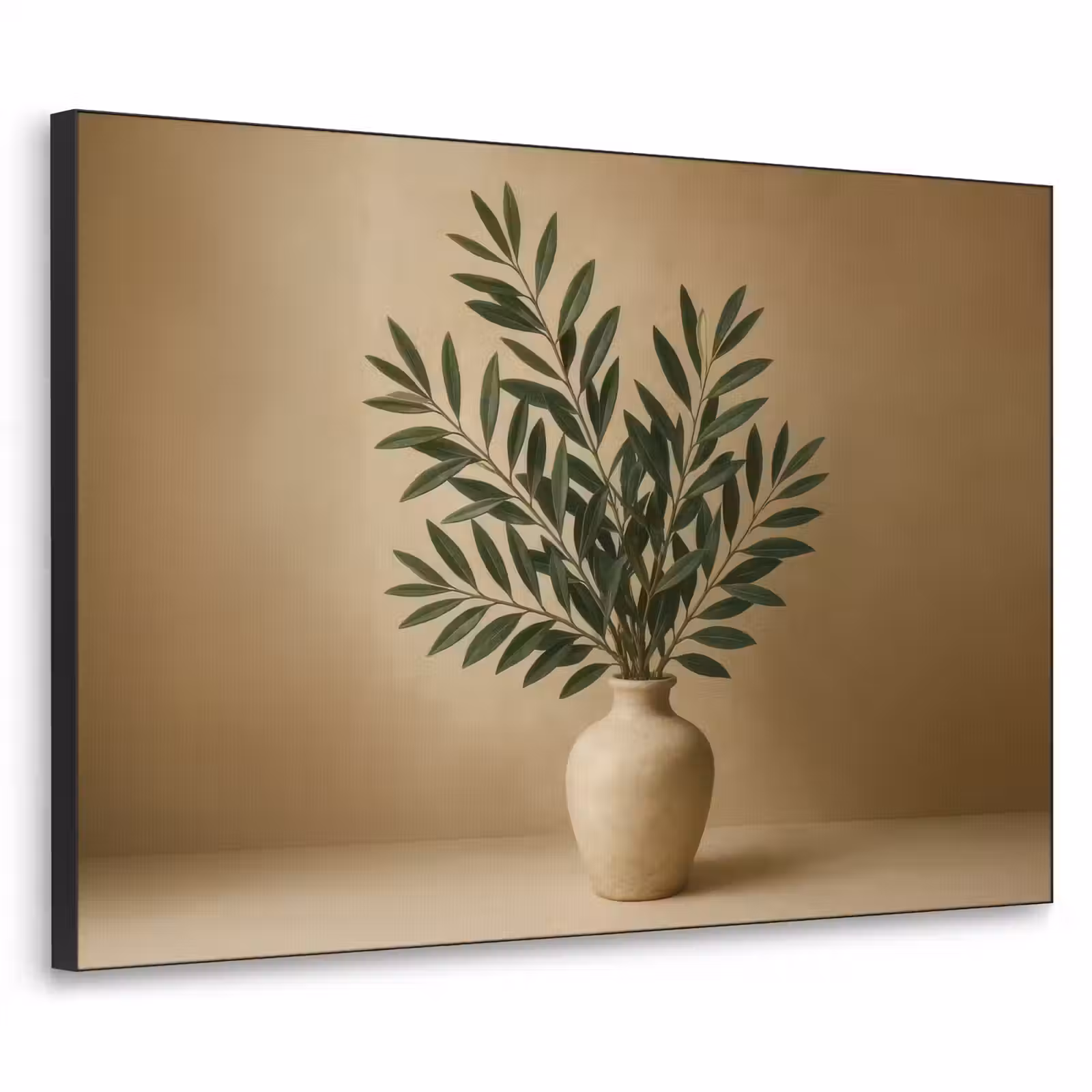 Art Frame - Vaas - Olijftakken - Bladeren - Beige — 1