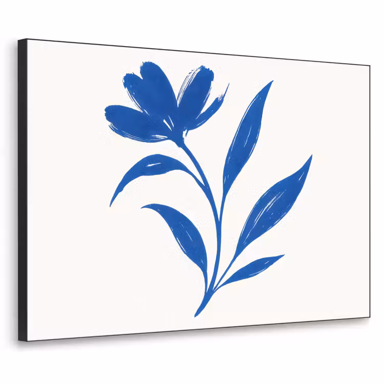 Art Frame - Bloem - Blaadjes - Minimalistisch - Blauw — 1