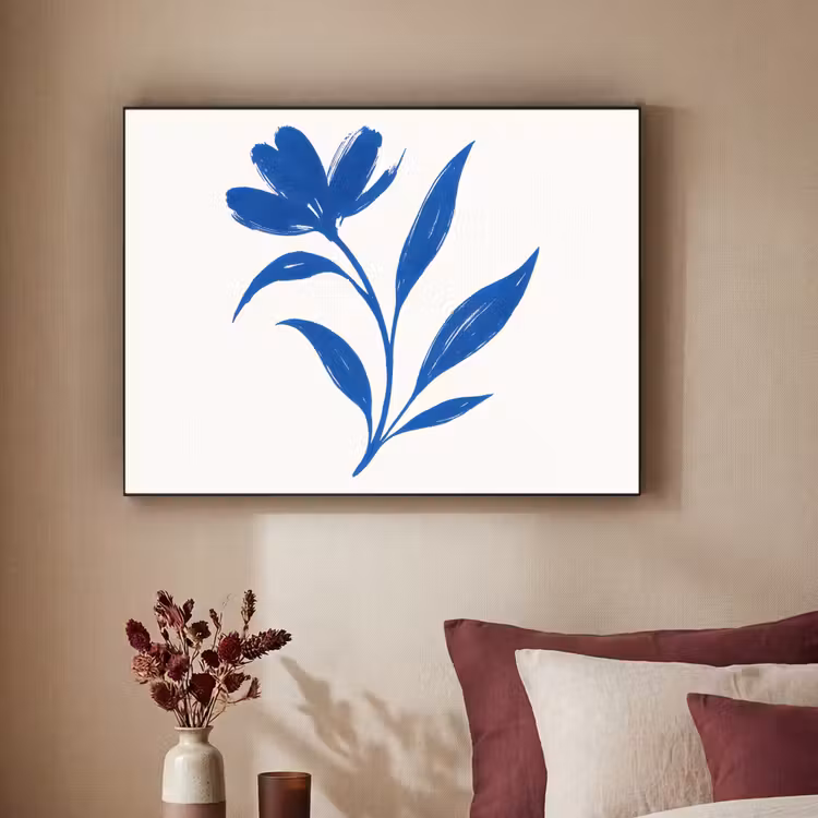 Art Frame - Bloem - Blaadjes - Minimalistisch - Blauw — 3