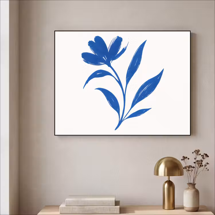 Art Frame - Bloem - Blaadjes - Minimalistisch - Blauw — 5