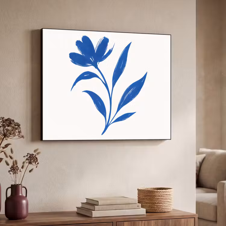 Art Frame - Bloem - Blaadjes - Minimalistisch - Blauw — 7