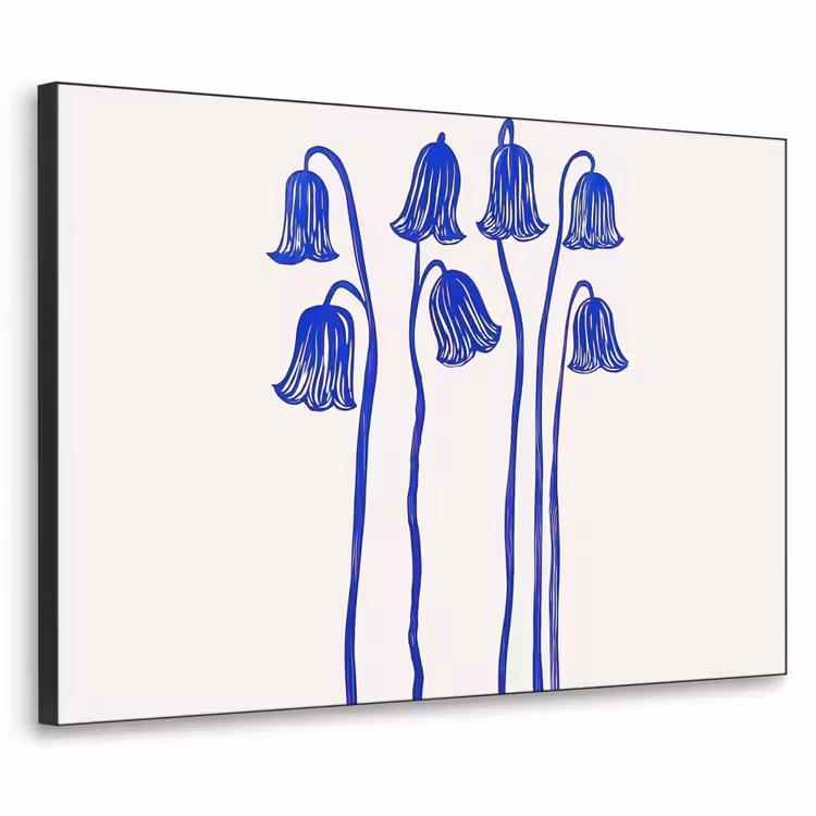 Art Frame - Bloemen - Blauw - Lijnen - Bloemblaadjes — 1