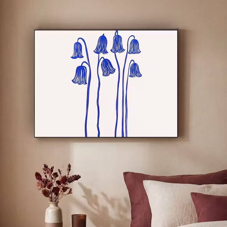 Art Frame - Bloemen - Blauw - Lijnen - Bloemblaadjes — 3