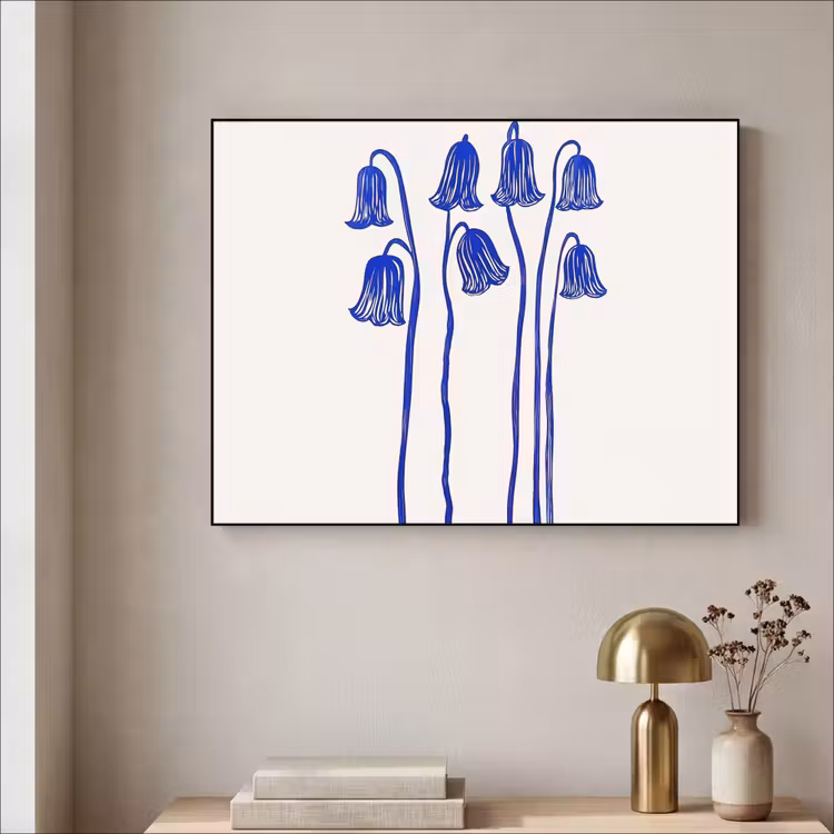 Art Frame - Bloemen - Blauw - Lijnen - Bloemblaadjes — 5