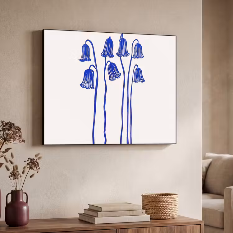 Art Frame - Bloemen - Blauw - Lijnen - Bloemblaadjes — 7