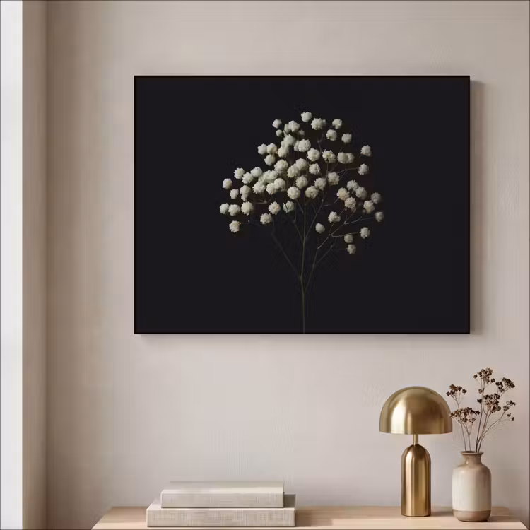 Art Frame - Gipskruid - Bloemetjes - Wit - Minimalistisch — 5
