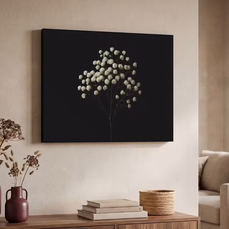 Art Frame - Gipskruid - Bloemetjes - Wit - Minimalistisch — 7