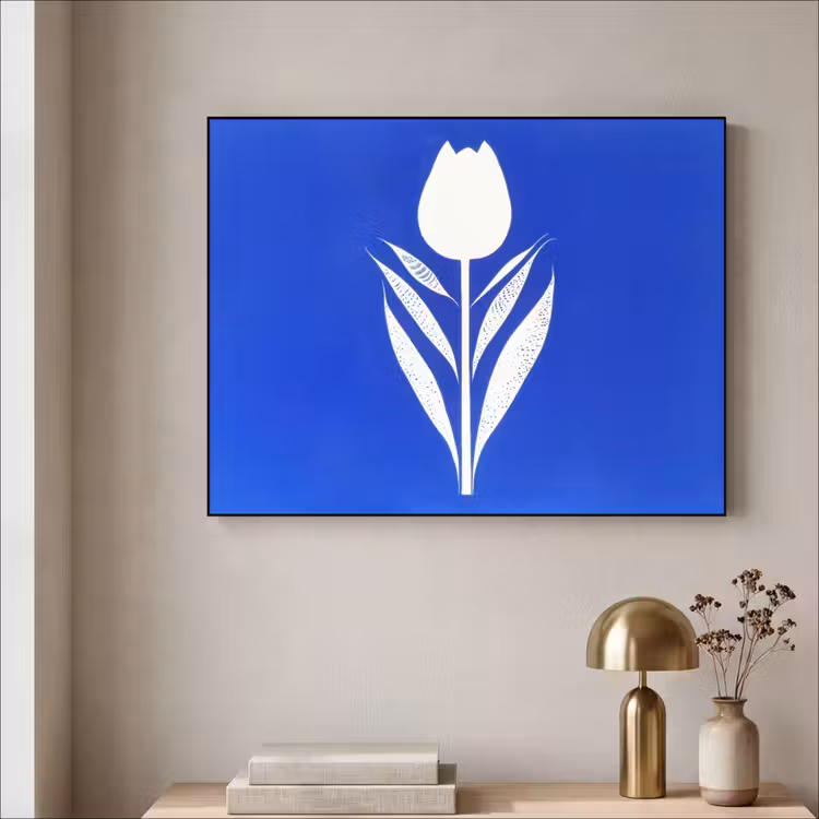 Art Frame - Tulp - Minimalistisch - Bladeren - Wit — 5