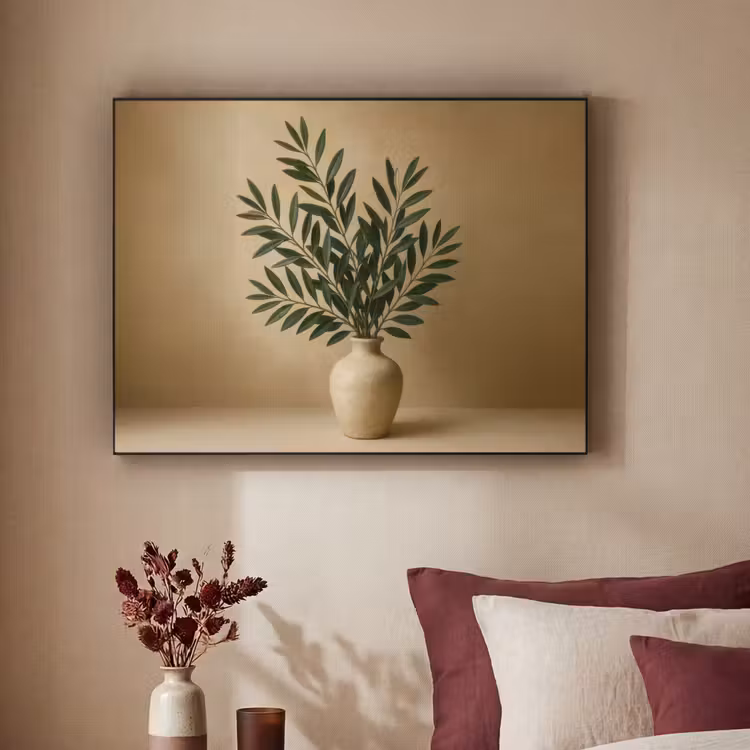 Art Frame - Vaas - Olijftakken - Bladeren - Beige — 3