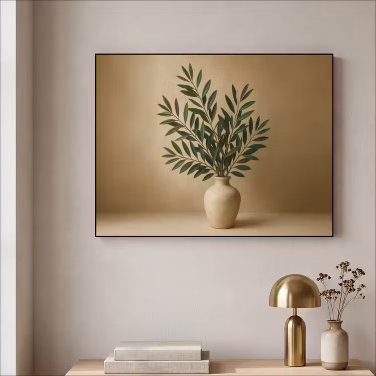 Art Frame - Vaas - Olijftakken - Bladeren - Beige — 5