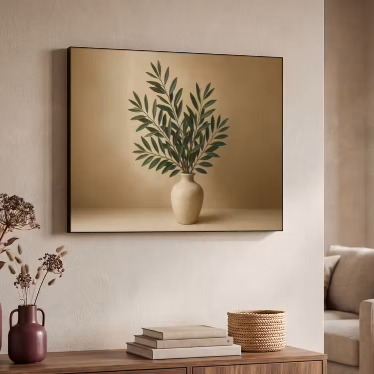 Art Frame - Vaas - Olijftakken - Bladeren - Beige — 7