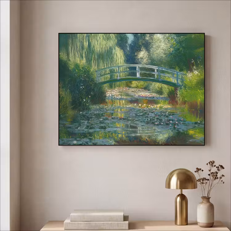 Art Frame - Brug - Hout - Vijver - Waterlelies — 5