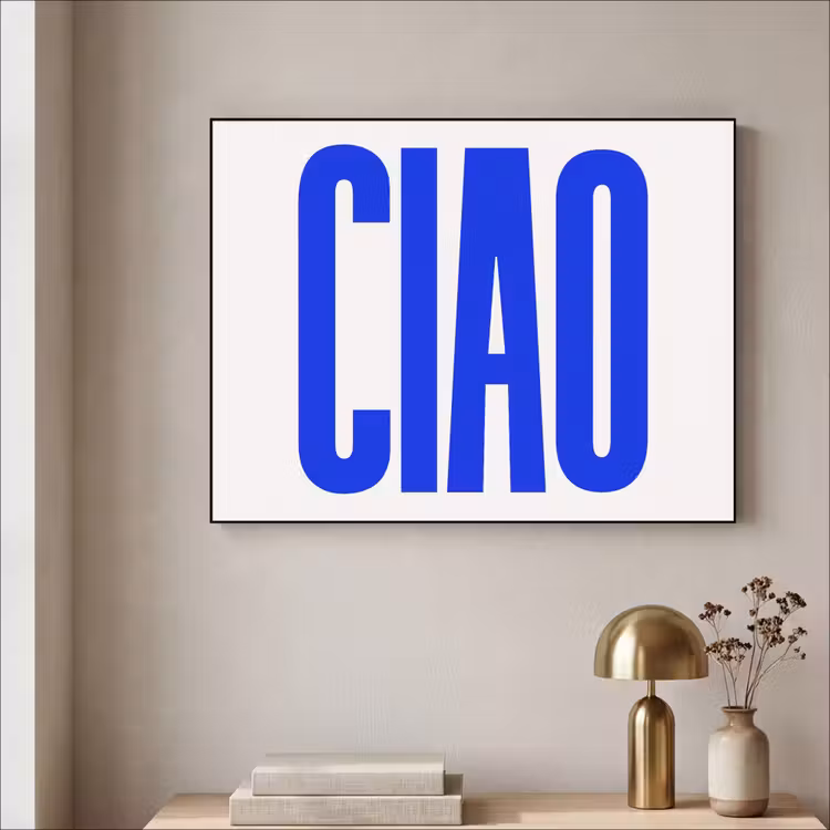 Art Frame - Ciao - Hoofdletters - Blauw - Minimalistisch — 5