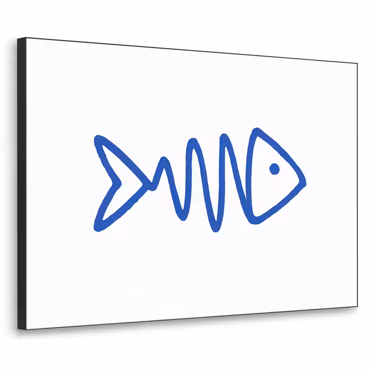 Art Frame - Vis - Minimalistisch - Blauw - Lijn — 1