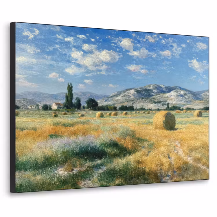 Art Frame - Landschap - Strobalen - Bergen - Wolken — 1