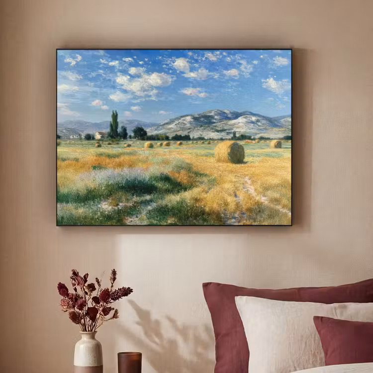 Art Frame - Landschap - Strobalen - Bergen - Wolken — 3