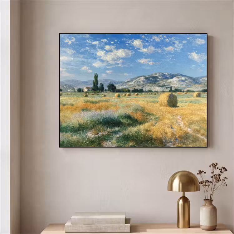 Art Frame - Landschap - Strobalen - Bergen - Wolken — 5