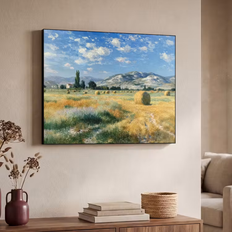 Art Frame - Landschap - Strobalen - Bergen - Wolken — 7