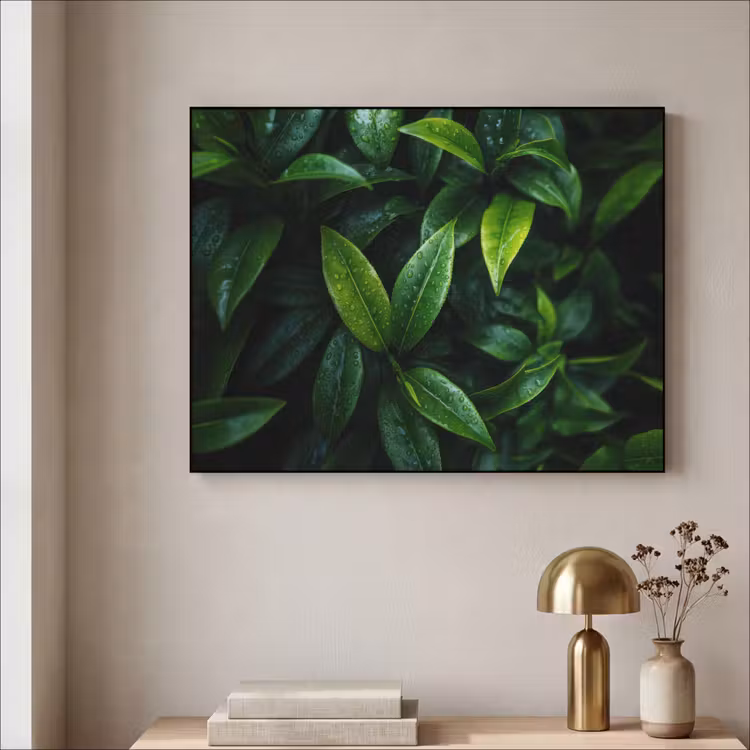 Art Frame - Bladeren - Regendruppels - Licht - Groen — 5