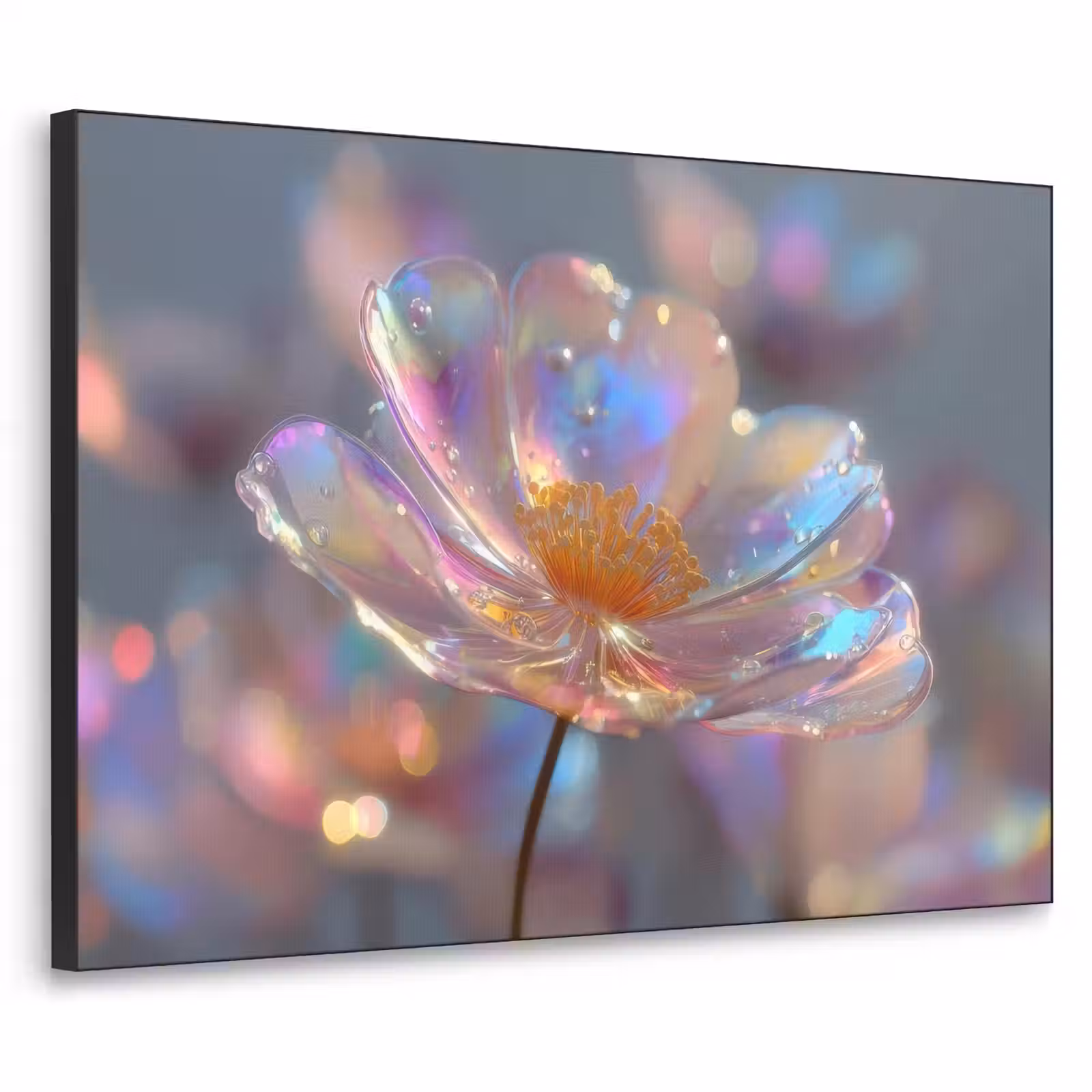 Art Frame - Bloem - Transparant - Pastelkleuren - Druppels — 1