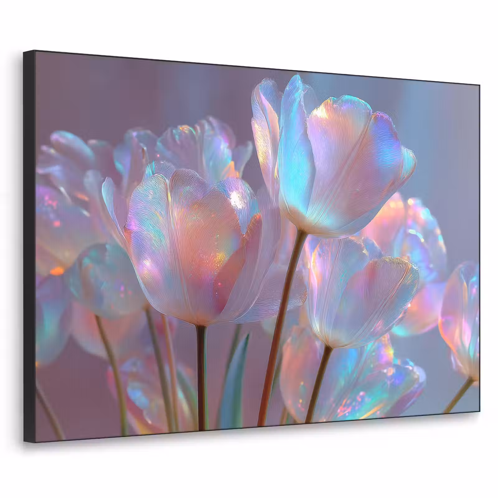 Art Frame - Tulpen - Glazen - Bloemblaadjes - Pasteltinten — 1