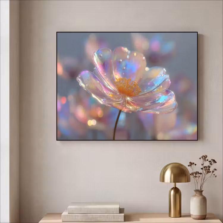 Art Frame - Bloem - Transparant - Pastelkleuren - Druppels — 5