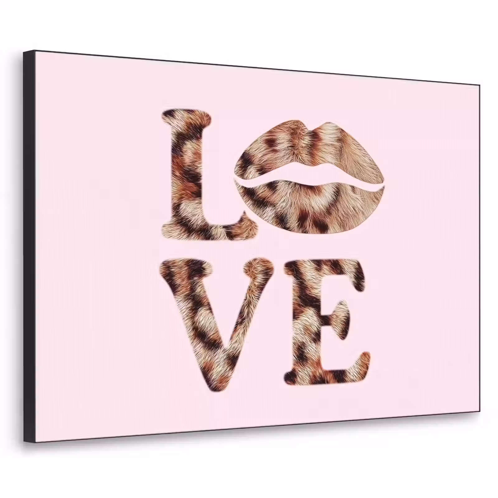 Art Frame - Tekst - Love - Pantervacht - Lichtroze — 1