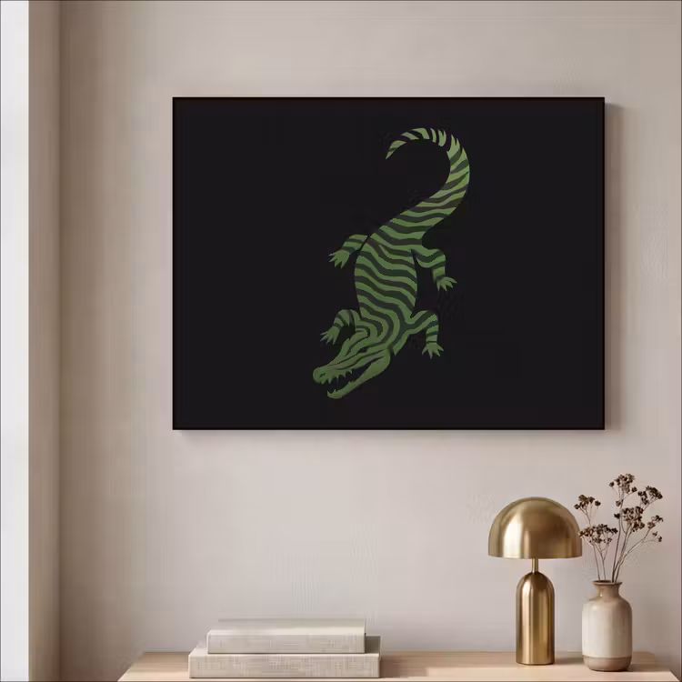Art Frame - Krokodil - Groen - Tijgerachtig - Strepen — 5