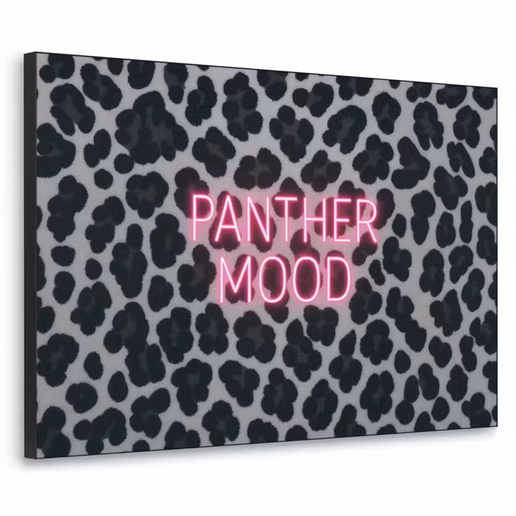 Art Frame - Panterprint - Zwart - Neonletters - Roze — 1