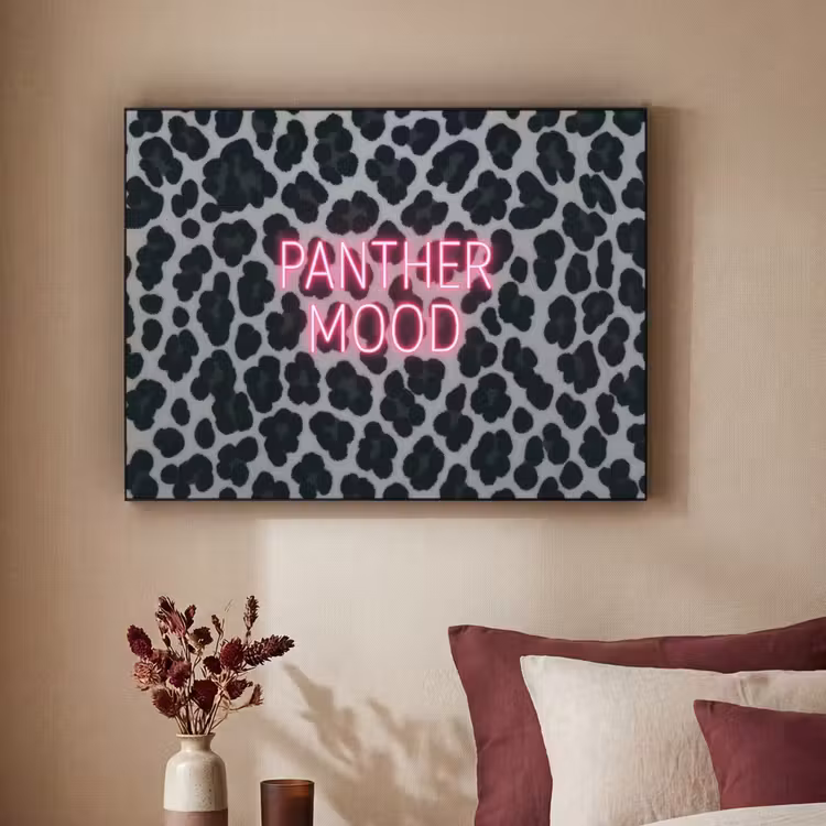Art Frame - Panterprint - Zwart - Neonletters - Roze — 3