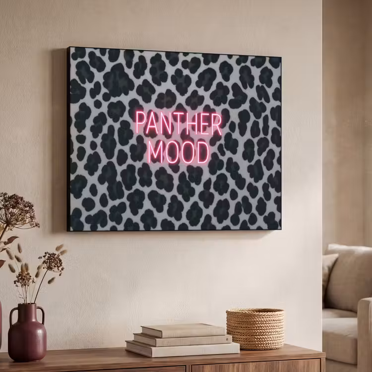 Art Frame - Panterprint - Zwart - Neonletters - Roze — 7