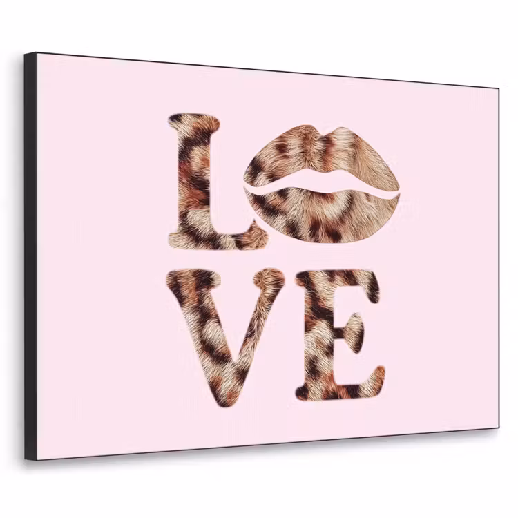 Art Frame - Tekst - Love - Pantervacht - Lichtroze — 1