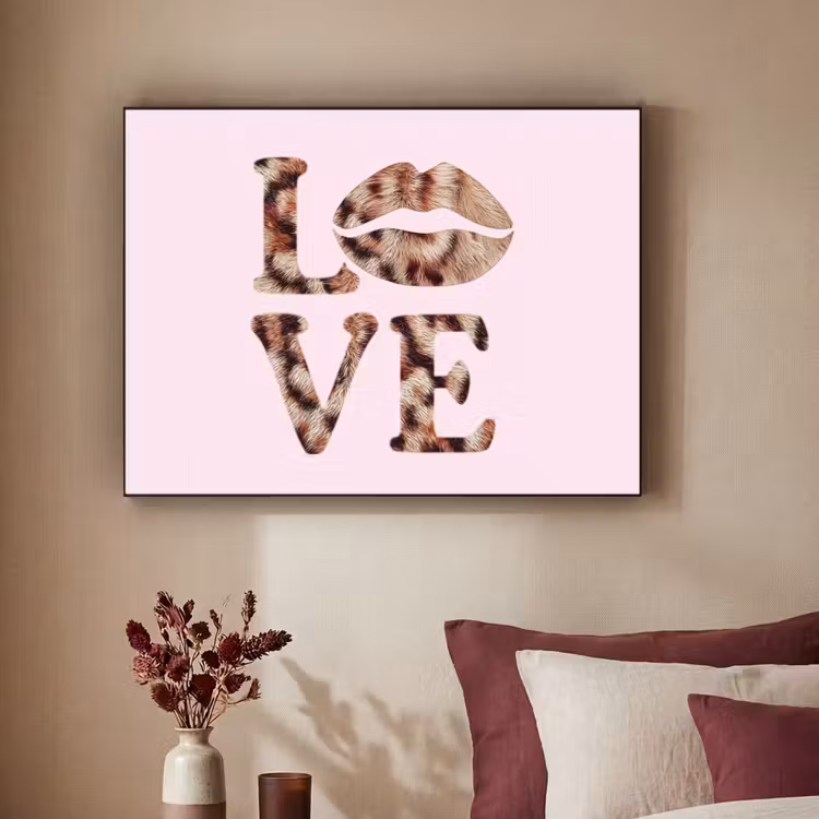 Art Frame - Tekst - Love - Pantervacht - Lichtroze — 3
