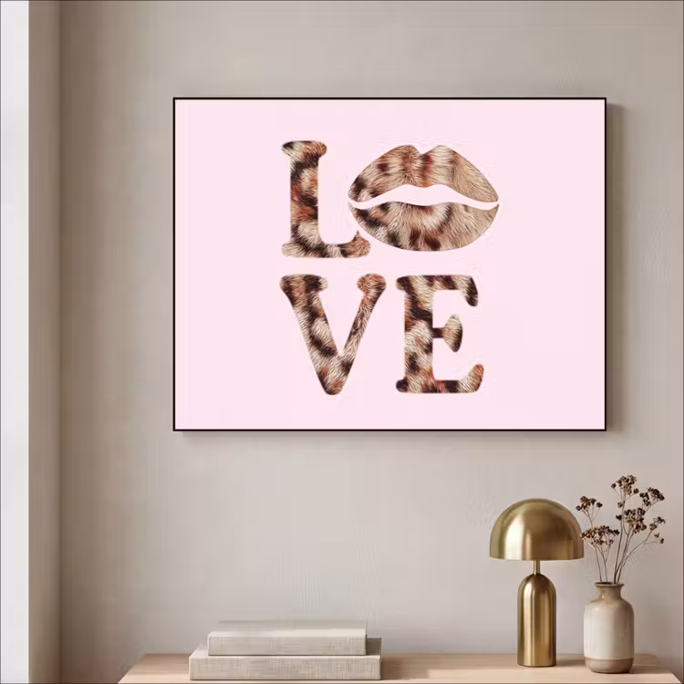 Art Frame - Tekst - Love - Pantervacht - Lichtroze — 5