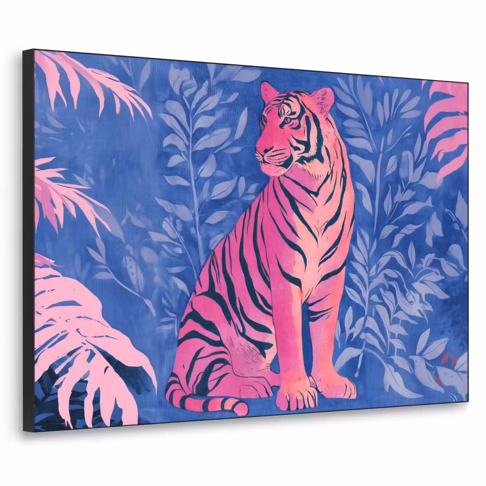 Art Frame - Tijger - Roze - Bladeren - Jungle — 1