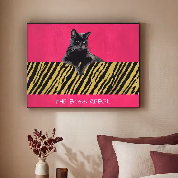 Art Frame - Kat - Baas - Roze - Tijgerprint — 3