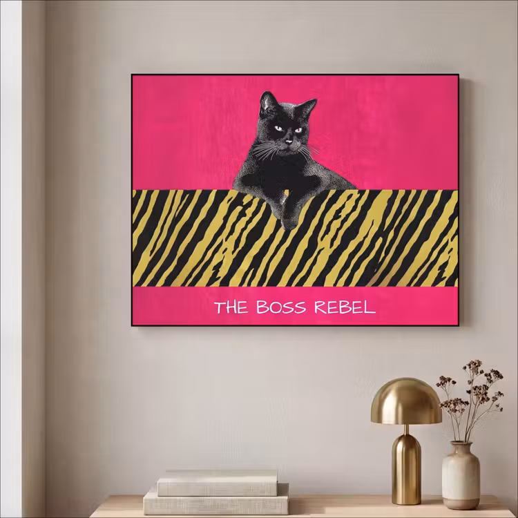Art Frame - Kat - Baas - Roze - Tijgerprint — 5