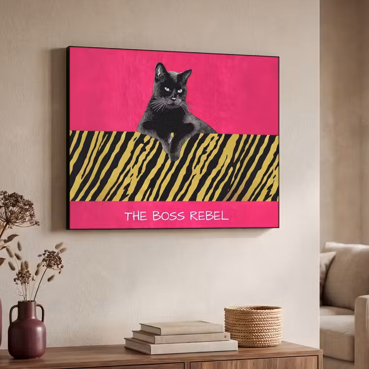 Art Frame - Kat - Baas - Roze - Tijgerprint — 7