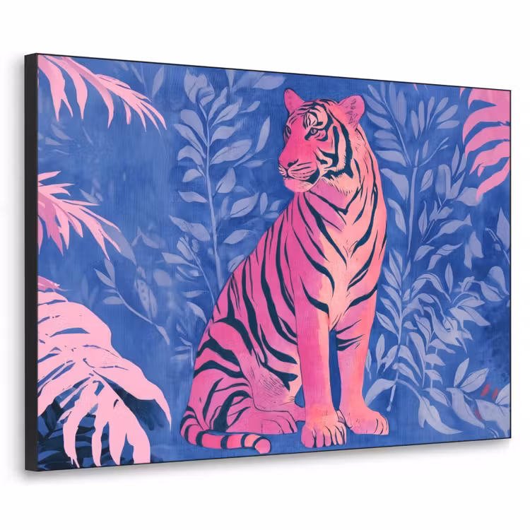 Art Frame - Tijger - Roze - Bladeren - Jungle — 1