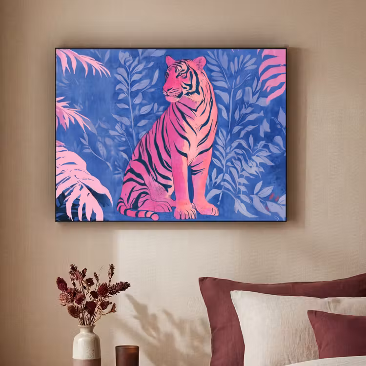 Art Frame - Tijger - Roze - Bladeren - Jungle — 3