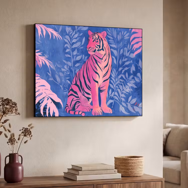 Art Frame - Tijger - Roze - Bladeren - Jungle — 7