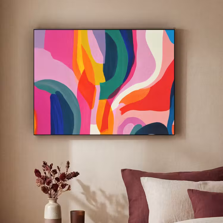 Art Frame - Vormen - Golvend - Abstract - Felroze — 3