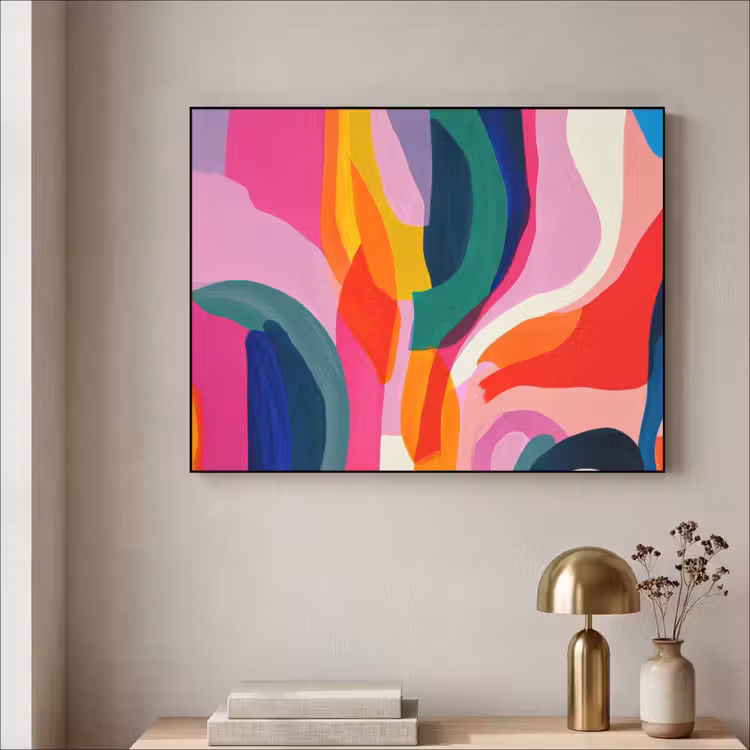 Art Frame - Vormen - Golvend - Abstract - Felroze — 5